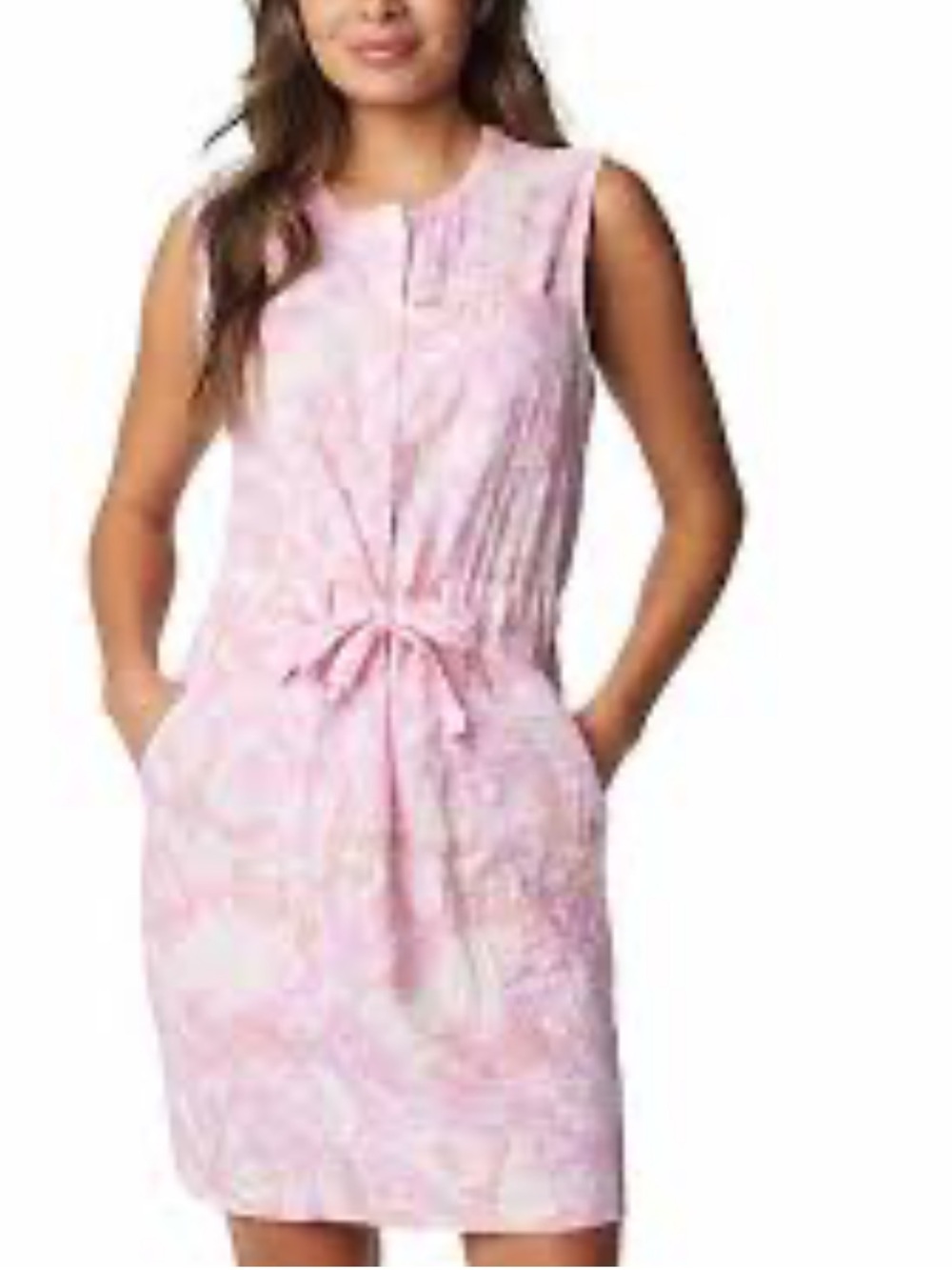 Columbia Pink Floral Sleeveless Button-Front Dress ladies XL
